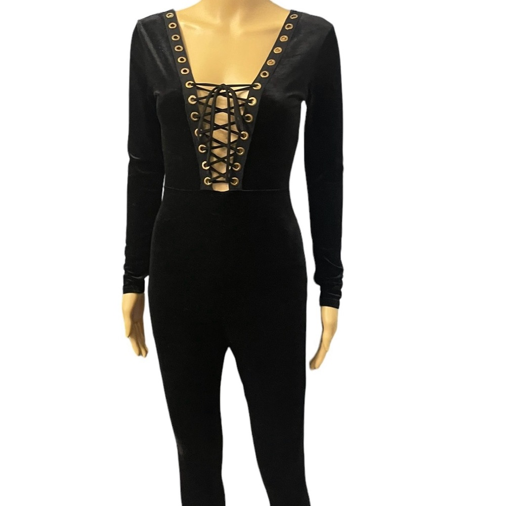 Laced Velvet Jumpsuit